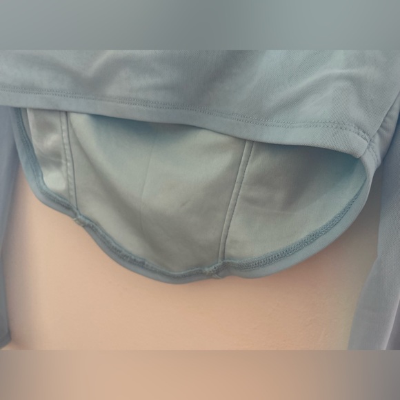 SHEIN - Sheer Mesh Ruched Yoke Peekaboo Front Bustier Top - Large - Picture 12 of 15